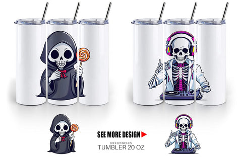 Tumbler Cute Creepy Characters Sublimation artnoy 