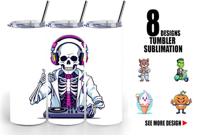 Tumbler Cute Creepy Characters Sublimation artnoy 