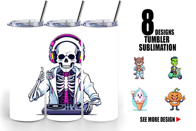 Tumbler Cute Creepy Characters Sublimation artnoy 
