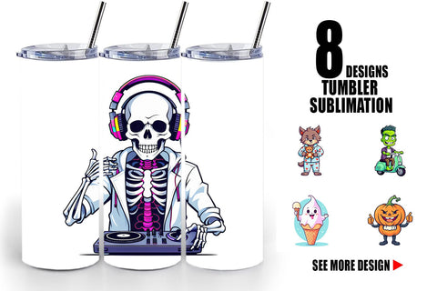 Tumbler Cute Creepy Characters Sublimation artnoy 