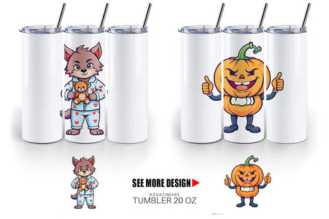 Tumbler Cute Creepy Characters Sublimation artnoy 