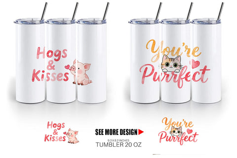 Tumbler Cute Critter Valentine's Quotes Sublimation artnoy 