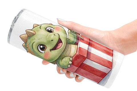 Tumbler Cute Firework Sparkler Dino Watercolor Sublimation artnoy 