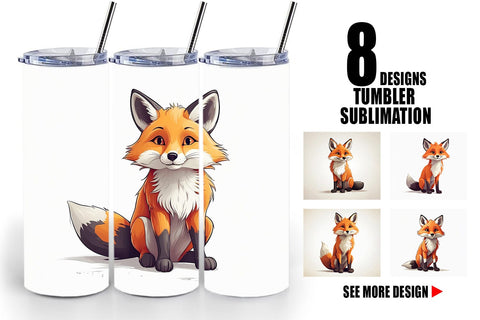 Tumbler Cute Fox Sublimation artnoy 