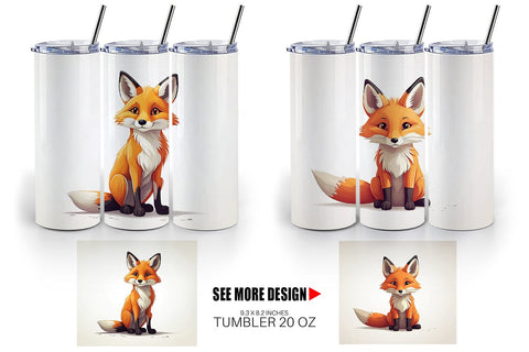 Tumbler Cute Fox Sublimation artnoy 