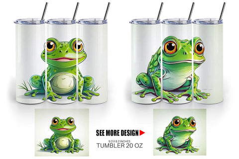Tumbler Cute Frog Sublimation artnoy 