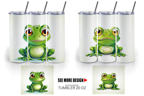 Tumbler Cute Frog Sublimation artnoy 