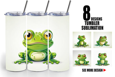 Tumbler Cute Frog Sublimation artnoy 