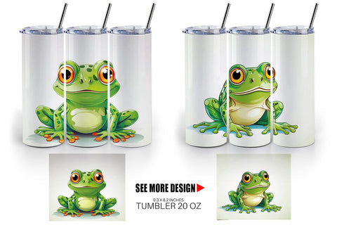 Tumbler Cute Frog Sublimation artnoy 