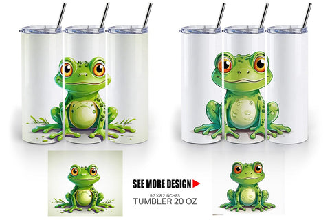 Tumbler Cute Frog Sublimation artnoy 