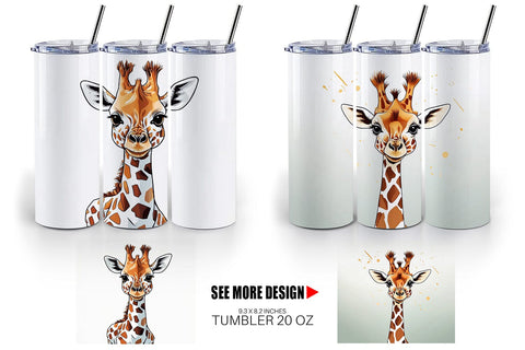 Tumbler Cute Giraffe Sublimation artnoy 