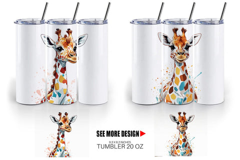 Tumbler Cute Giraffe Sublimation artnoy 