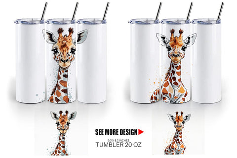 Tumbler Cute Giraffe Sublimation artnoy 
