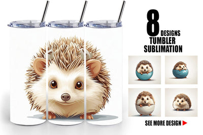 Tumbler Cute Hedgehog Sublimation artnoy 