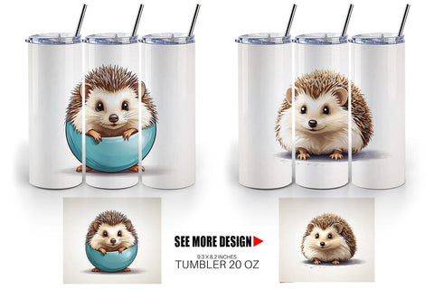 Tumbler Cute Hedgehog Sublimation artnoy 