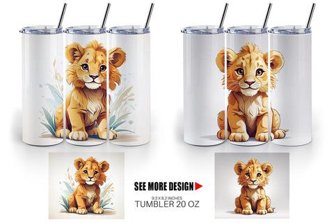 Tumbler Cute Lion Sublimation artnoy 