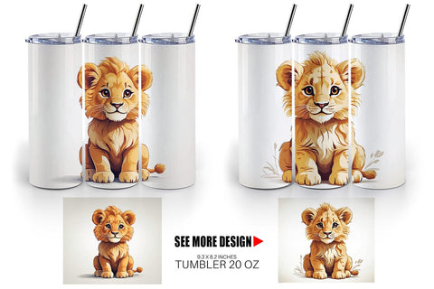 Tumbler Cute Lion Sublimation artnoy 