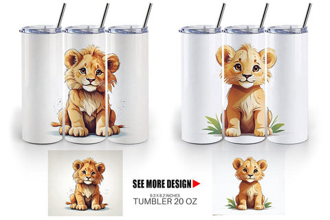 Tumbler Cute Lion Sublimation artnoy 