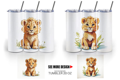 Tumbler Cute Lion Sublimation artnoy 