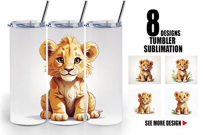 Tumbler Cute Lion Sublimation artnoy 