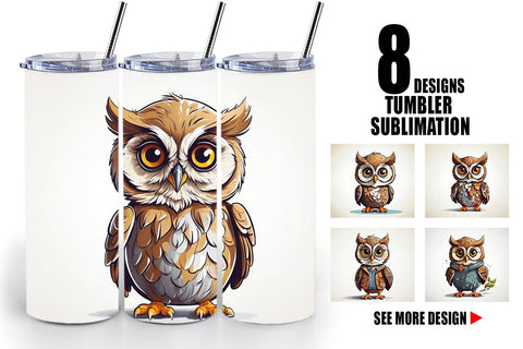 Tumbler Cute Owl Sublimation artnoy 
