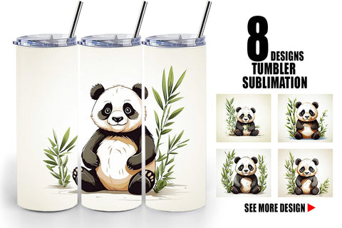 Tumbler Cute Panda Sublimation artnoy 
