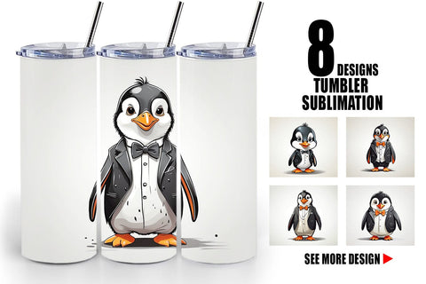 Tumbler Cute Penguin Sublimation artnoy 