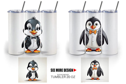 Tumbler Cute Penguin Sublimation artnoy 