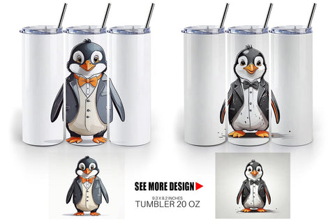 Tumbler Cute Penguin Sublimation artnoy 
