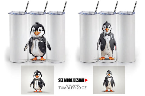 Tumbler Cute Penguin Sublimation artnoy 