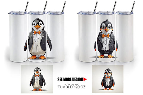 Tumbler Cute Penguin Sublimation artnoy 
