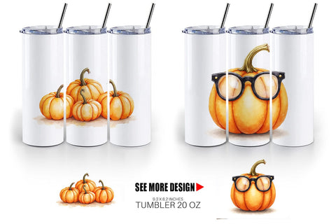 Tumbler Cute Pumpkin Faces Sublimation artnoy 