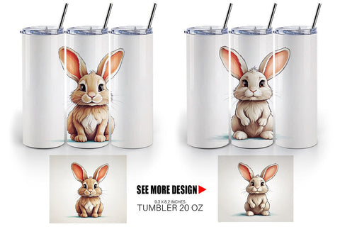 Tumbler Cute Rabbit Sublimation artnoy 