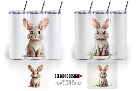 Tumbler Cute Rabbit Sublimation artnoy 