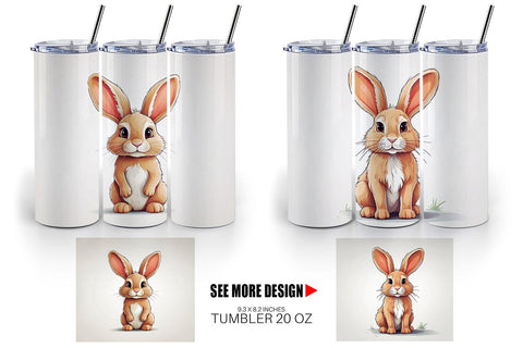 Tumbler Cute Rabbit Sublimation artnoy 