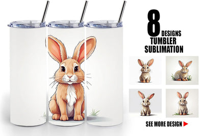 Tumbler Cute Rabbit Sublimation artnoy 