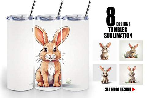 Tumbler Cute Rabbit Sublimation artnoy 