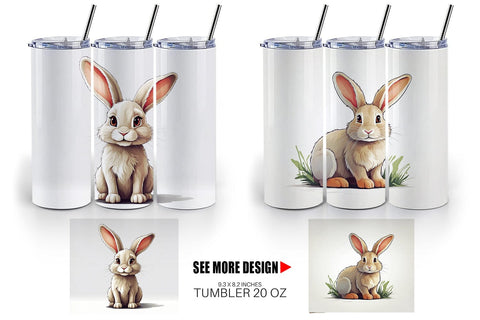 Tumbler Cute Rabbit Sublimation artnoy 
