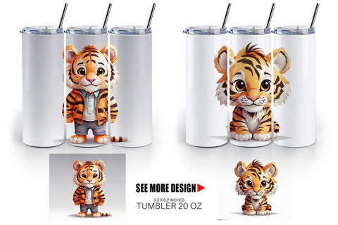 Tumbler Cute Tiger Sublimation artnoy 