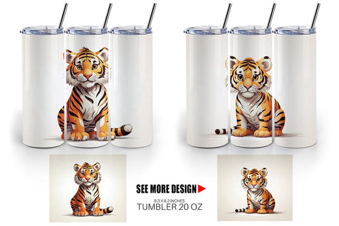Tumbler Cute Tiger Sublimation artnoy 
