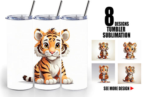 Tumbler Cute Tiger Sublimation artnoy 