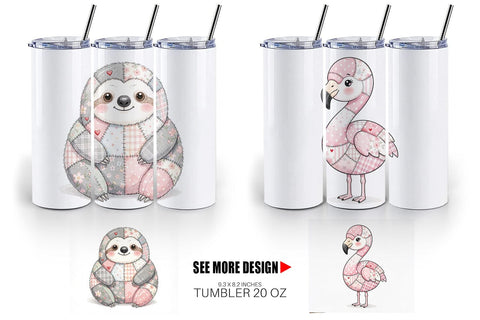 Tumbler Cute Tropical Patchwork Sublimation artnoy 