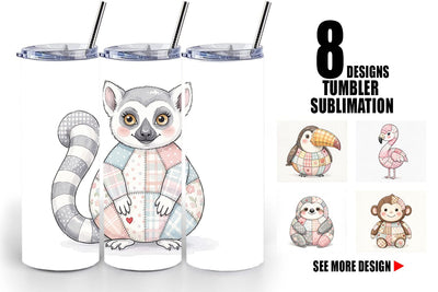 Tumbler Cute Tropical Patchwork Sublimation artnoy 