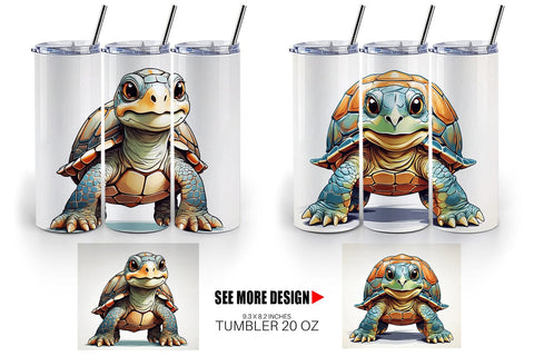 Tumbler Cute Turtle Sublimation artnoy 