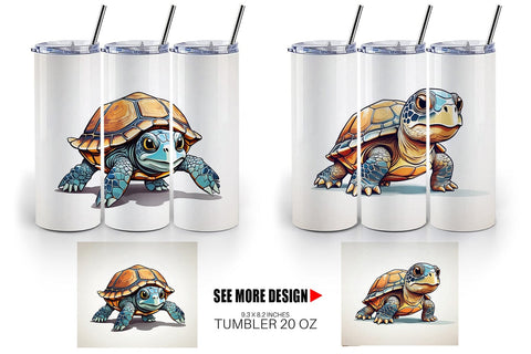 Tumbler Cute Turtle Sublimation artnoy 