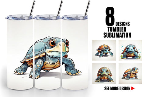 Tumbler Cute Turtle Sublimation artnoy 