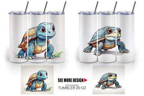 Tumbler Cute Turtle Sublimation artnoy 
