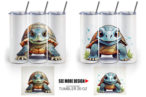 Tumbler Cute Turtle Sublimation artnoy 
