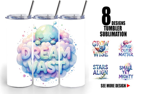 Tumbler Cute Ugly Alien Wisdom Quote Sublimation artnoy 