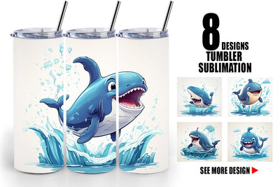 Tumbler Cute Whale Sublimation artnoy 